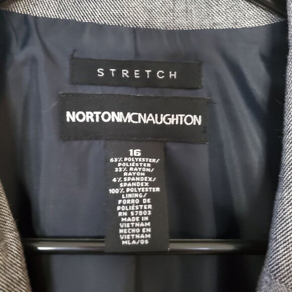 Norton McNaughton Womens Gray Stretch Blazer Jacket With Button Front & Pockets - Picture 6 of 7
